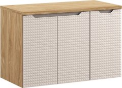 COMAD Závěsná skříňka pod umyvadlo Luxor Beige s deskou 90 cm béžová/dub olejovaný