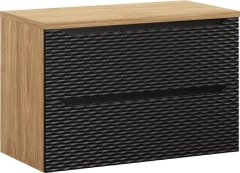 COMAD Závěsná skříňka pod umyvadlo Ocean Black s deskou 90 cm černá/dub olejovaný