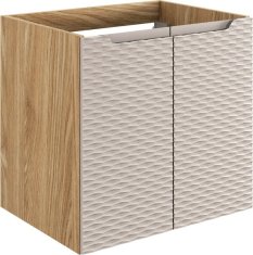 COMAD Koupelnová skříňka Ocean Beige s deskou a umyvadlem 90 cm béžová/dub olejovaný