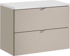 COMAD Závěsná skříňka pod umyvadlo Viva Cashmere s deskou 80 cm kašmír/bílá