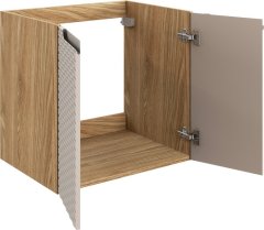 COMAD Koupelnová skříňka Ocean Beige s deskou a umyvadlem 90 cm béžová/dub olejovaný