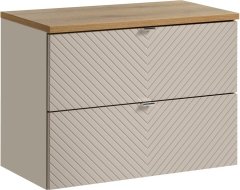 COMAD Závěsná skříňka pod umyvadlo Viva Cashmere s deskou 80 cm kašmír/dub coast evoke