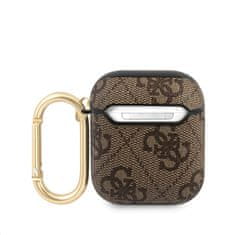 Guess  4G Script PC/PU Pouzdro pro Airpods 1/2 Brown