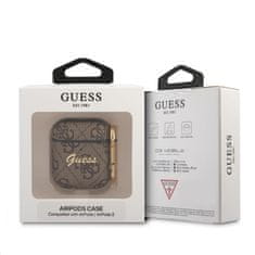 Guess  4G Script PC/PU Pouzdro pro Airpods 1/2 Brown