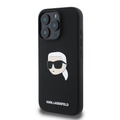 Karl Lagerfeld Zadní kryt Liquid Silicone Karl Head MagSafe pro iPhone 16 Pro Black