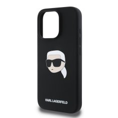 Karl Lagerfeld Zadní kryt Liquid Silicone Karl Head MagSafe pro iPhone 16 Pro Black