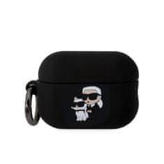 Karl Lagerfeld  3D Logo NFT Karl and Choupette Silikonové Pouzdro pro AirPods Pro 2 Black