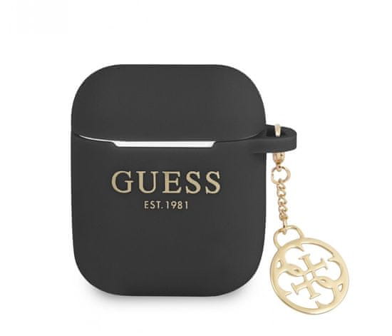 Guess  4G Charms Silikonové Pouzdro pro Airpods 1/2 Black