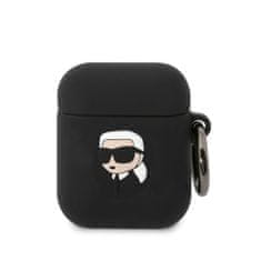 Karl Lagerfeld  3D Logo NFT Karl Head Silikonové Pouzdro pro Airpods 1/2 Black