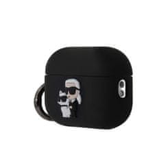 Karl Lagerfeld  3D Logo NFT Karl and Choupette Silikonové Pouzdro pro AirPods Pro 2 Black