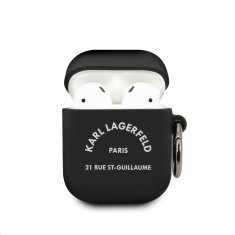 Karl Lagerfeld  Rue St Guillaume Silikonové Pouzdro pro Airpods 1/2 Black