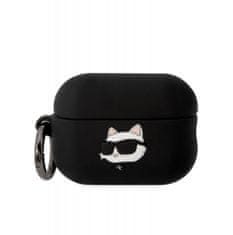 Karl Lagerfeld  3D Logo NFT Choupette Head Silikonové Pouzdro pro Airpods Pro 2 Black