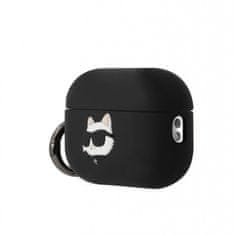 Karl Lagerfeld  3D Logo NFT Choupette Head Silikonové Pouzdro pro Airpods Pro 2 Black