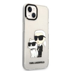 Karl Lagerfeld  IML Glitter Karl and Choupette NFT Zadní Kryt pro iPhone 13 Transparent