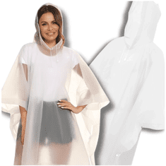 Camerazar Bílé voděodolné unisex poncho proti dešti na kolo a motocykl. "Bílé voděodolné unisex poncho na kolo a motocykl"