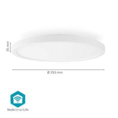 Nedis SmartLife chytré stropní LED světlo 29cm, 18W 1800lm, RGB barevná+teplá-studená bílá (WIFILAC31WT)