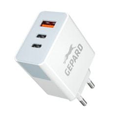 GEPARD PD 40W adaptér 2x USB-C + USB-A GSM1048 bílá