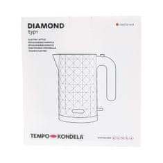 KONDELA Rychlovarná konvice Diamond Typ 1 1,7 l - červená/stříbrná