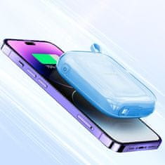 Joyroom Jelly Series JR-L003 powerbanka 10000mAh 22,5W se zabudovaným kabelem Lightning Modrá