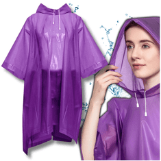 Camerazar Fialové voděodolné poncho proti dešti unisex na kolo a motorku.