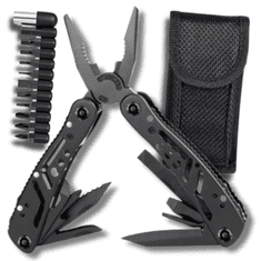 Camerazar Kompaktní multitool 24v1 s 11 bity, kleště, nůžky, pinzeta Kompaktní multitool 24v1 s kleštěmi a 11 bity