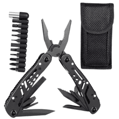 Camerazar Kompaktní multitool 24v1 s 11 bity, kleště, nůžky, pinzeta Kompaktní multitool 24v1 s kleštěmi a 11 bity