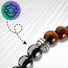 Camerazar Ochranná náramková Náramek z hematitu, tygřího oka a černého obsidiánu