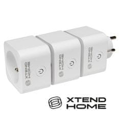 Xtend Home set 3x chytrá interní zásuvka, měření příkonu, správné spínání fáze, Tuya