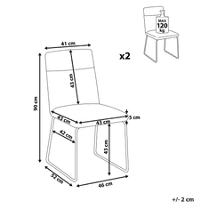 Beliani Dvě šedé jídelní židle NEVADA