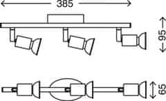 BRILONER BRILONER Bodové svítidlo 38,5 cm 3xGU10 9W 750lm bílé BRI 2767-036