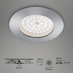 BRILONER BRILONER LED vestavné svítidlo, pr. 10 cm, 10,5 W, hliník IP44 BRI 7206-019