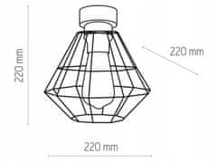 TK Lighting Stropní závěsné svítidlo 1xE27 Černý kov 22x22cm Diamond