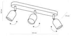 TK Lighting Černozlaté stropní svítidlo 3xGU10 kovové Trojité bodové svítidlo pro povrchovou montáž TOP