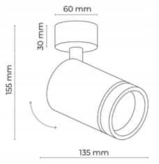 TK Lighting Stropní svítidlo bílé GU10 Jednoduché bodové svítidlo pro povrchovou montáž s pohyblivým bodem