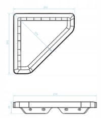 Kuchinox Koupelnová nástěnná polička 20,1x20,1x39cm plochá černá APO