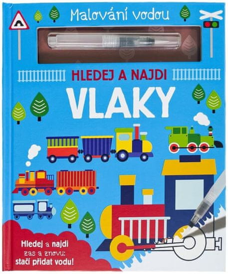 Malování vodou Vlaky