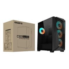 Gigabyte C301 GLASS/Midi Tower/Transpar./Černá