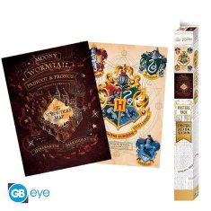 AbyStyle Harry Potter Set plakátů - Bradavický znak & Pobertův plánek 2 ks