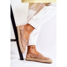 Klasické dámské prolamované espadrilky Nude velikost 39