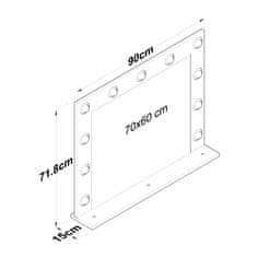 Kalune Design Nástěnné zrcadlo Lota s LED osvětlením 90x71 cm bílé