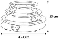 Flamingo Interaktivní hračka pro kočky Bagera s míčky 24x13cm