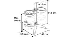 Flamingo Stojan na misky pro psa SUVI šedý 600ml a 800ml
