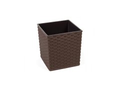 NOHEL GARDEN Obal na květník JUKA RATTAN plastový 30x30x31cm Barva: Tmavě hnědá