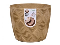 NOHEL GARDEN Obal na květník PETIT ECO FLOW WOOD plastový d23x21cm