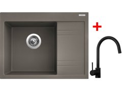 Sinks RIM 650 L Truffle + Vitalia černá matná