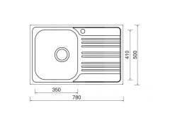 Sinks Dřez nerezový Sinks Star 780 V 0,6mm matný