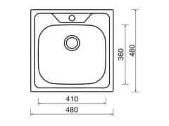 Sinks Dřez nerezový Sinks Classic 480 V 0,8mm leštěný