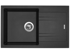 Sinks Linea 780 N Metalblack dřez granitový s odkapem + sifon