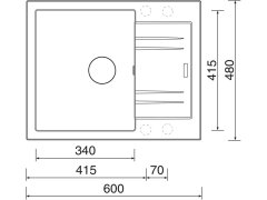 Sinks LINEA 600 N Truffle