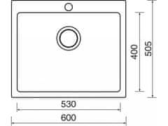 Sinks Dřez keramický Sinks Ceram 600 Bílá